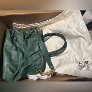Green coach bag